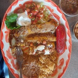 Spicy Red Enchilada dinner. Spicy Red Enchilada dinner.