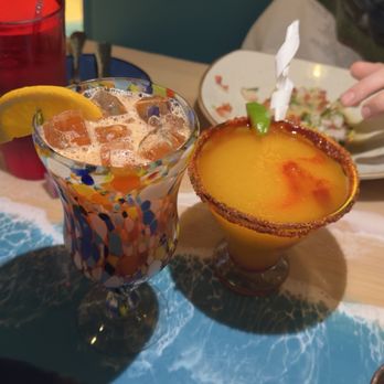 La Playa - left sunset boulevard, on the right mango frozen margarita - Seafood Near Me - Richmond, Virginia