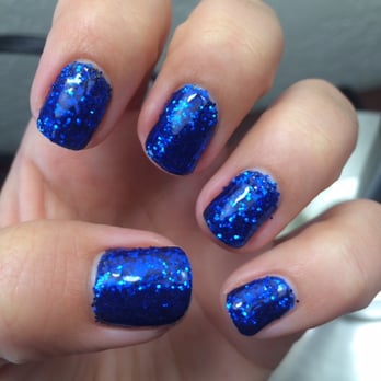 Polished Nail Spa - Blue polish base with blue glitter on top. The picture doesn't do them justice, they looks so amazing in the sun! Thanks Lisa! - Nail Salons Near Me - Scottsdale, Arizona Polished Nail Spa - Blue polish base with blue glitter on top. The picture doesn't do them justice, they looks so amazing in the sun! Thanks Lisa! - Nail Salons Near Me - Scottsdale, Arizona