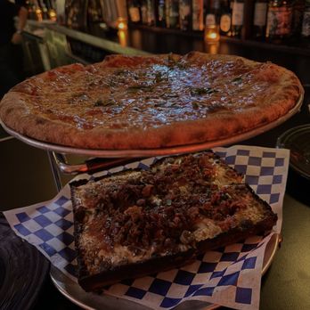 Pie Punks - Tomato Round and Bacon Detroit - Pizza Near Me - San Francisco, California Pie Punks - Tomato Round and Bacon Detroit - Pizza Near Me - San Francisco, California