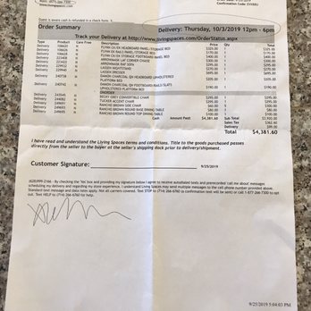 Living Spaces - Order sheet - Furniture Stores Near Me - Millbrae, California Living Spaces - Order sheet - Furniture Stores Near Me - Millbrae, California