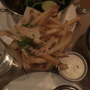Flex Mussels - Truffle Parmesan Fries - Seafood Near Me - New York, New York Flex Mussels - Truffle Parmesan Fries - Seafood Near Me - New York, New York