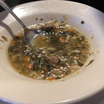 Moonlite Cafe - Italian Wedding Soup sorry we already took some bites of it as we were hungry so it looks ugly haha. A little salty but really good flavor - Italian Near Me - Pittsburgh, Pennsylvania