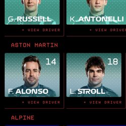 F1 Las Vegas - Driver info from the F1 app