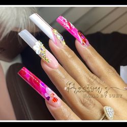 Precious Nails By SM - Color acrylic, Encapsulated Nails, Hand painted designs, 3D art...
