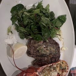 Steak & Lobster - Surf and Turf with salad