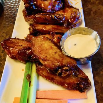 GlenPharmer Distillery - Asian sticky bone-in wings - bleu cheese was house made and delicious. - Distilleries Near Me - Franklin, Massachusetts GlenPharmer Distillery - Asian sticky bone-in wings - bleu cheese was house made and delicious. - Distilleries Near Me - Franklin, Massachusetts