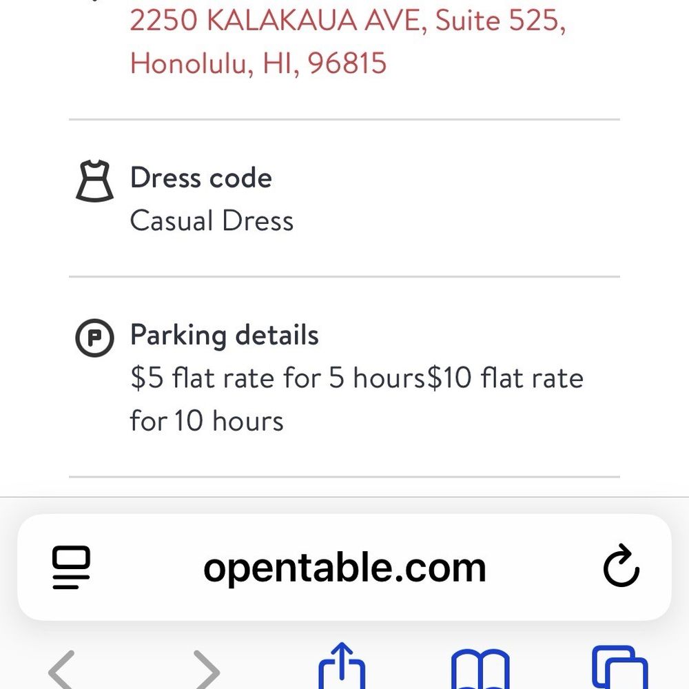 On Open Table- parking fees On Open Table- parking fees