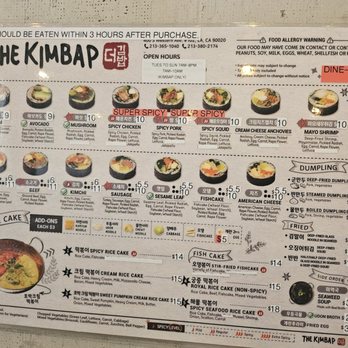 The Kimbap - Menu - Korean Near Me - Los Angeles, California The Kimbap - Menu - Korean Near Me - Los Angeles, California