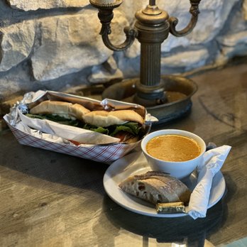 Nelson Cheese Factory - Betty's Beef sandwich, and a cup of cheese & ale soup - Cheese Shops Near Me - Nelson, Wisconsin
