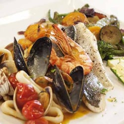 Giuseppes Southern Italian Restaurant - Spignola Marinara - sea bass fillets with a seafood sauce.