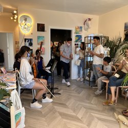 Performance by Lori Lightcat during her "Golden Hour" gallery show