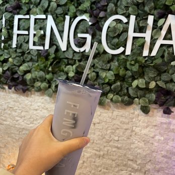 Feng Cha - Carrollton - Taro Milk Tea 75% sweet. Medium ice, no toppings.  The best!! - Bubble Tea Near Me - Carrollton, Texas