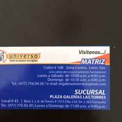 Universo - Sucursales