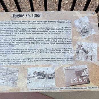 Dennis the Menace Playground - Info about the train displayed - Parks Near Me - Monterey, California