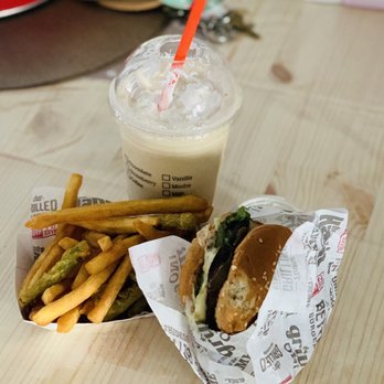Habit Burger & Grill - Coffee malt, green beans and fries, portabella char - Burgers Near Me - Albany, California Habit Burger & Grill - Coffee malt, green beans and fries, portabella char - Burgers Near Me - Albany, California
