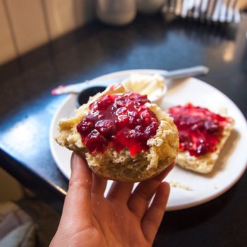 Mimi's Picnic Parlour - plain scone with clotted cream and jam - Patisserie/Cake Shop Near Me - Edinburgh, EDH Mimi's Picnic Parlour - plain scone with clotted cream and jam - Patisserie/Cake Shop Near Me - Edinburgh, EDH