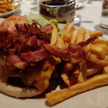 Hurley's - Ultimate pub burger. Cooked perfectly medium with made to order bacon and fries. Exceptional. - Pubs Near Me - New York, New York Hurley's - Ultimate pub burger. Cooked perfectly medium with made to order bacon and fries. Exceptional. - Pubs Near Me - New York, New York