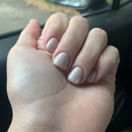 Acrylics w gel polish and an accent nail perfect for a sweet and quiet wedding I'm attending!