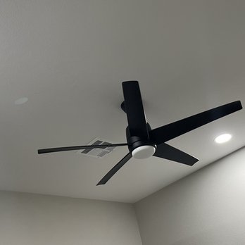 Zeuz Electric - Ceiling fan along with two recessed lightning that was installed. 54" ceiling fan and 6" recessed lights. - Electricians Near Me Zeuz Electric - Ceiling fan along with two recessed lightning that was installed. 54" ceiling fan and 6" recessed lights. - Electricians Near Me