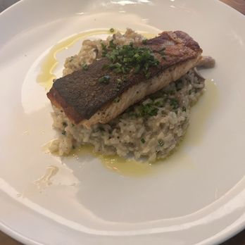 Spinning Bones - Salmon and mushroom risotto - New American Near Me - Alameda, California