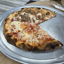 Joey’s Italian Bakery - 12" Brick Oven Cheese Pizza sausage on half. So good