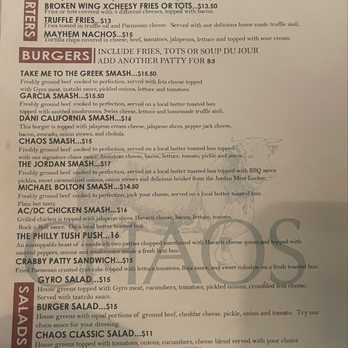 Chaos On Central - Food Menu (Some Rotational Items) - Burgers Near Me - Le Mars, Iowa Chaos On Central - Food Menu (Some Rotational Items) - Burgers Near Me - Le Mars, Iowa