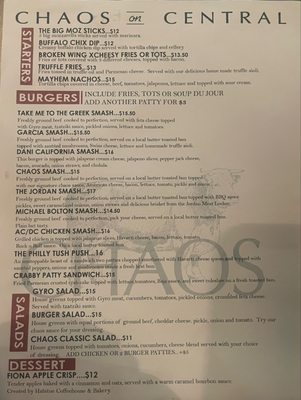 Menu photo 2 Chaos On Central Le Mars, IA Menu photo 2 Chaos On Central Le Mars, IA
