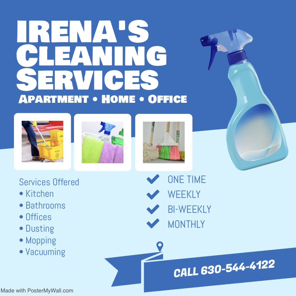 IRENA’S CLEANING SERVICE Updated September 2024 Naperville, Illinois Home Cleaning Phone