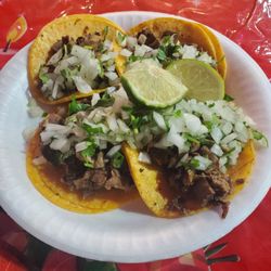 Tacos Elsy's - 4x lengua tacos topped with onions, cilantro and fresh lime.