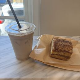 Rosemary Rise Latte, coffee cake Rosemary Rise Latte, coffee cake