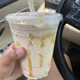 Drive through- My espresso shake- all messy and dripping down my legs. The drink doesn't taste as good as I normally get. Drive through- My espresso shake- all messy and dripping down my legs. The drink doesn't taste as good as I normally get.