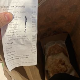 My receipt and my order as I received it - missing an item which they refused to send over or refund me for.