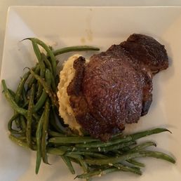 Ribeye steak with mashed potatoes Ribeye steak with mashed potatoes