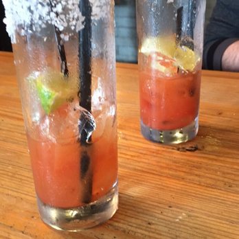 Halcyon - Forgot to take the picture until almost done but their homemade bloodyMary.. wouldn't recommend unless you LOVE tomatoes - Coffee & Tea Near Me - San Antonio, Texas