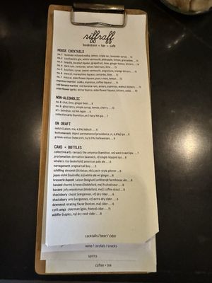 Menu photo 3 Riffraff Bookstore and Bar Providence, RI Menu photo 3 Riffraff Bookstore and Bar Providence, RI
