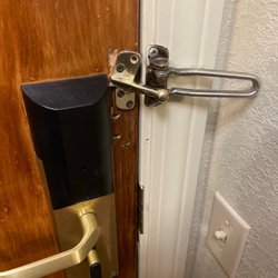 Resort and Conference Center at Hyannis - Broken door lock. If you push the door hard enough it will even open..