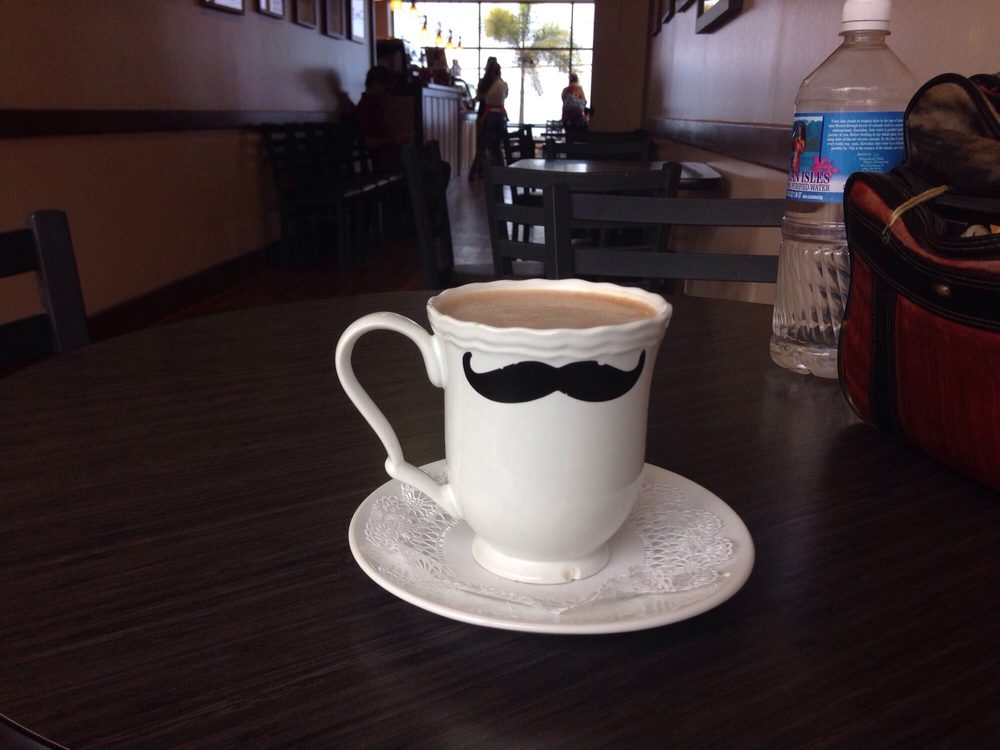 Very nice coconut milk mocha. No extra charge for the