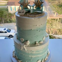 Nonnie's Baking - The perfect beach wedding cake!