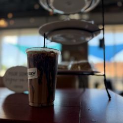 22 Brew - Peanut Butter Iced Latte with Chocolate Drizzle