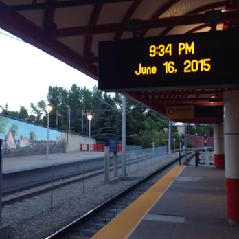 Victoria Park / Stampede Station - Signs that tell you the time... But not when the next train will arrive. - Metro Stations Near Me - Calgary, Alberta Victoria Park / Stampede Station - Signs that tell you the time... But not when the next train will arrive. - Metro Stations Near Me - Calgary, Alberta