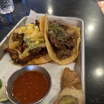 Que Vida Tacos - Asada and Al pastor taco (no onion or cilantro) - Tacos Near Me - Yorba Linda, California Que Vida Tacos - Asada and Al pastor taco (no onion or cilantro) - Tacos Near Me - Yorba Linda, California