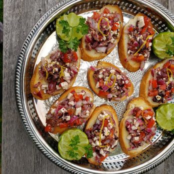 Parties By Pat - Greek antipasto on toasted baguette. - Caterers Near Me - Edmonton, Alberta