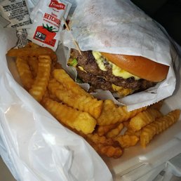 a hamburger and french fries a hamburger and french fries