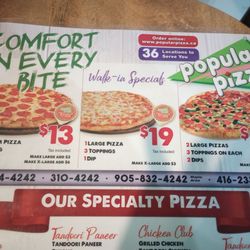 Popular Pizza - Walk in specials