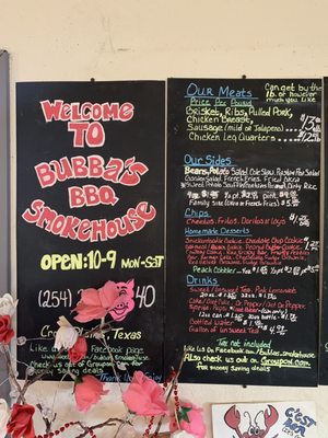 Menu photo 5 Bubba's Smokehouse BBQ Cross Plains, TX