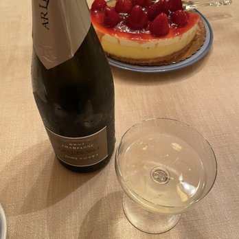 Kyle’s Cakes N’at - Added Strawberries and glaze to the Classic Plain Cheesecake served with Champagne. - Desserts Near Me - Pittsburgh, Pennsylvania