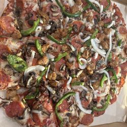 Donatos Pizza - The works on thicker crust
