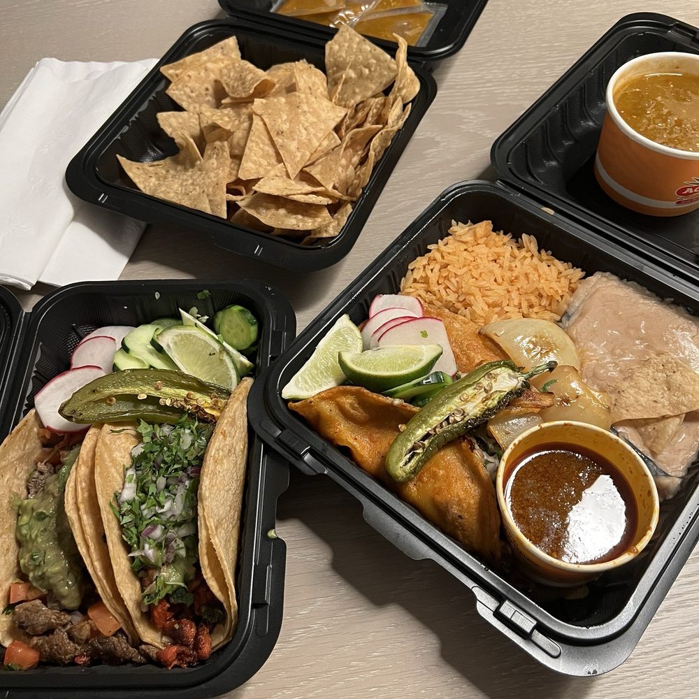 Agave Birrieria - Al Pastor Taco, Carne Asada Taco, Birria Taco combination and chips with salsa. - Tacos Near Me - Encinitas, California Agave Birrieria - Al Pastor Taco, Carne Asada Taco, Birria Taco combination and chips with salsa. - Tacos Near Me - Encinitas, California