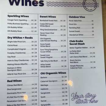 Evoke Winery - Menu - Wine Tasting Room Near Me - Bend, Oregon
